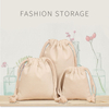 Customized Natural Cotton Drawstring Pouch Wedding Party Cosmetic Jewelry Gift Packaging Bag Soft Cotton Muslin Dust Bag