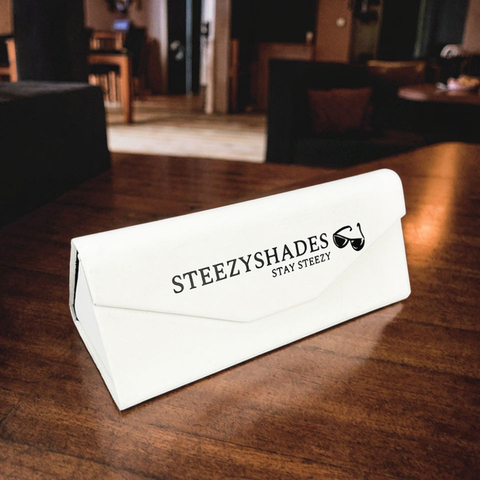 Custom Logo Reusable PU Leather Folding Eyeglasses Case Triangle Glasses Spectacle Packaging Box Eyeglasses Cases & Bags