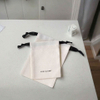 Custom Printed Cotton Jewelry Packaging Pouch Dust-Proof Drawstring Gift Bag with Ribbon for Rings and Bracelets
