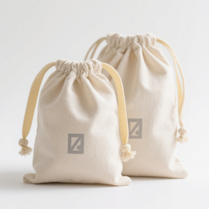 Gold String Cotton Bag Drawstring Closure Storage Canvas Bag Cosmetics Culture Custom Logo Cotton Jewelry Bag