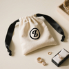 Custom Design Logo Organic Cotton Drawstring Pouch Custom Print Dust Ring Necklace Cotton Jewelry Packaging Bag