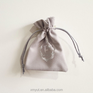 Drawstring Bag or Customized Acceptable Accept for Gifts Suede Jewelry Pouch/suede Recyclable Screen Printing,hot Stamping Black