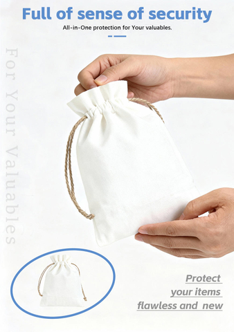 Eco-friendly Cheap Cotton Linen Drawstring Bag Canvas Cotton Logo Printed Gift Packing Pouch Jewelry Dust Bag