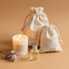 Cotton Candle Pouch and Sachet Bag for Aromatherapy Products, Drawstring Gift Bag for Handmade Wax Candles and Potpourri