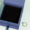 Luxury Custom Blue Magnet Book Shape Paper Gift Packaging Box for Jewelry Ribbon Ring Earring Jewelry Box