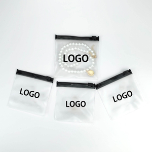 Custom Printing Logo Small Mini Frosted Pvc Ziplock Pouch White Clear Rings Jewelry Packaging Plastic Zipper Bag