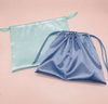 Custom Print Logo Soft Silk Satin Drawstring Storage Pouch for Underwear Bikini Reusable Jewelry Gift Packaging Bags