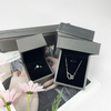 Custom Logo Gift Bracelet Necklace Jewelry Package Shape Jewelry Set Box Black Flip Top Magnetic Jewelry Box