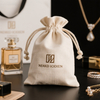 Luxury Custom Cotton Velvet and Canvas Pouch for Perfume Cosmetic and Jewelry Branded Gift Bag with Drawstring