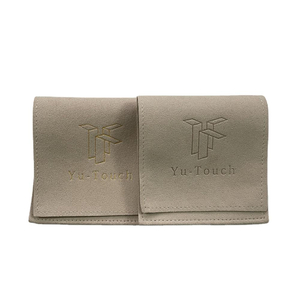 High Quality Embossed Microfiber Envelope Flap with Insert Pad Dustproof Gift Bag Luxury Earrings Jewelry Pouch with logo