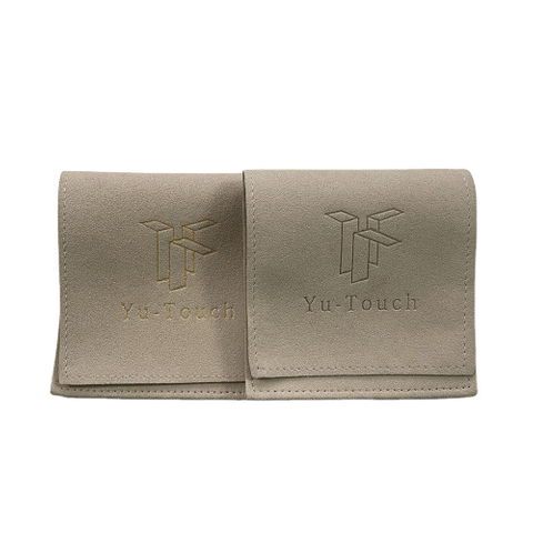 High Quality Embossed Microfiber Envelope Flap with Insert Pad Dustproof Gift Bag Luxury Earrings Jewelry Pouch with logo