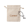 Custom Print Linen Jewelry Pouch Linen Drawstring Jewelry Bag Ring Necklace Jute Bag Jewelry Pouch With Logo Wholesale