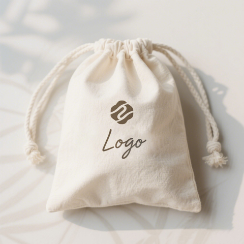 Reusable Custom Cotton Gift Bag with Logo for Corporate Gifts Brushed Cotton Bag for Small Business Branding