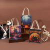 Eco Friendly Laminated Hemp Bag Custom Printing Wholesale Natural Linen Tote Bags Jute Helloween Shopping Bag