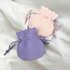 Custom Logo Print Luxury Small Drawstring Bag Flannel Suede Jewelry Packaging Necklace Bracelet Gift Package Pouch Bag