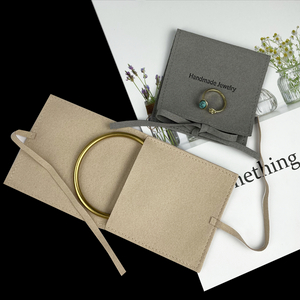 Custom Printed Jewelry Box Packaging Personalized Logo Drawer Cardboard Box and Microfiber Gift Box Jewelry Pouch Bag