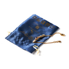 Customized Gold Hot Stamping Satin Jewelry Pouch Satin Dust Bag Silk Satin Jewelry Drawstring Bags With logo