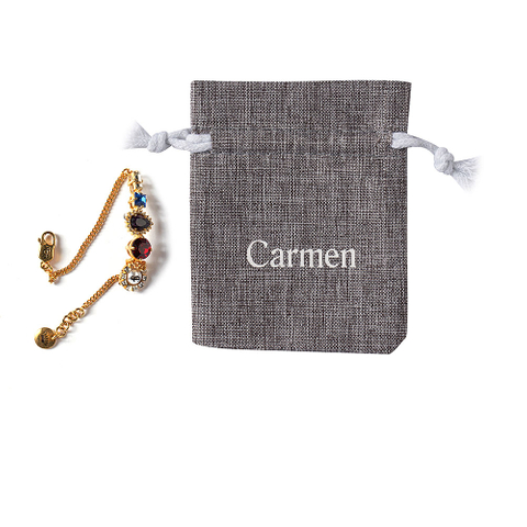 Eco-Friendly Recyclable Custom Logo Printed Jute Jewelry Bag Drawstring Gunny Sack Bag Jute Gift Candle Linen Pouch