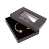 Black Jewelry Box with Plastic Waterproof Window Custom Gift Jewelry Box Jewelry Packaging Paper Box