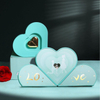 Double Open Love Jewelry Box for Ring & Necklace Storage Valentine's Day Gift Cases Paper Lipstick Gift Box