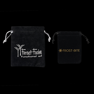 Custom Gold Printing Black Velvet Drawstring Pouch Gift Bag Jewelry Pouch with logo