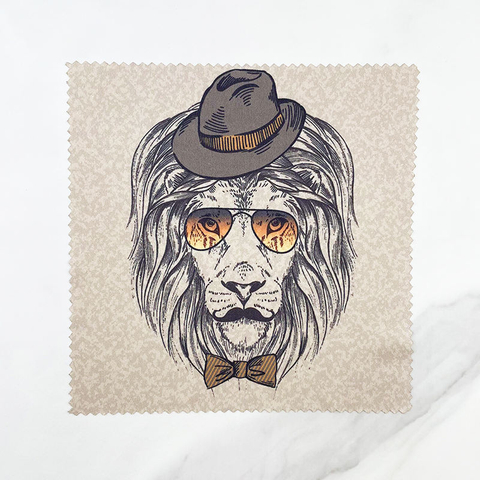 Lion Pattern Microfiber Eyeglasses Glasses Cleaning Cloth Eyewear Accessories Sunglasses Screen Lens Cleaner Cloth