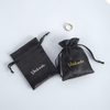 Custom Printed Logo Small Luxury Earring Ring Packaging Drawstring Satin Bag Jewelry Drawstring Bags Pouch Wholesale