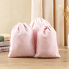 Recyclable Natural Cotton Velvet Pouch Bags for Jewelry Wedding & Party Favors Candy Gifts Custom Velvet Drawstring Bag