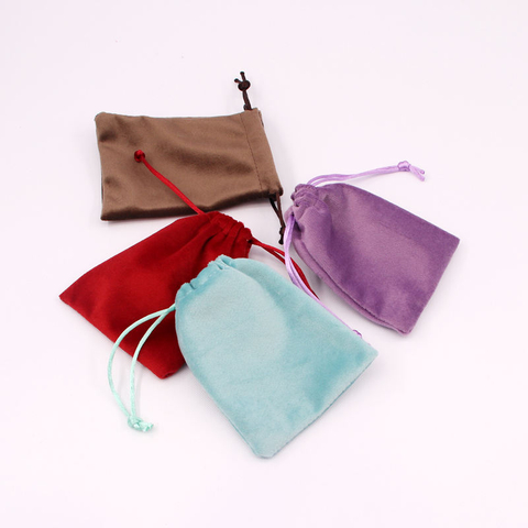 Custom Logo Wedding Velvet Bag Flannel Jewelry Pouch Perfume Candy Pearl-Flannel Drawstring Pouch for Necklaces Watches