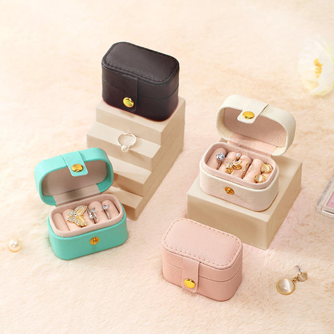 Custom Mini Ring Jewelry Box Button Earring Storage Jewelry Box Portable Luxury Colorful Small Travelling Jewelry Box