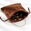 Recyclable Custom Logo Velvet Suede Jewelry Bag High Quality Soft Fabric Jewelry Drawstring Pouch Wholesale
