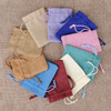 Reusable Customize Jewelry Bag Soap Hemp Burlap Pouch Linen Jute Bracelet Pouch Small Jute Drawstring Bags