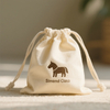Custom Organic Cotton Tail Bag for Horse Rug and Poop Bag Recyclable with Drawstring Closure and Screen Printed Logo