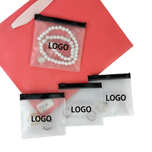Custom Logo Mini Frosted PVC Ziplock Pouch Small Plastic Jewelry Zipper Bag for Rings Earrings Jewelry Packaging