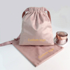 High End Gift Cosmetic Packaging Velvet Dust Shopping Bag Custom Logo Print Drawstring Closure Velvet Suede Jewelry Protection
