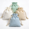 Custom Print Logo Natural Cotton Jewelry Pouch Canvas Gift Dust Cotton Drawstring Dust Bag for Jewelry