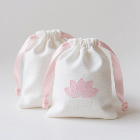 Customized Reusable Gift Cotton Cloth Bag White Canvas Cotton Drawstring Bag with Screen Printed Logo