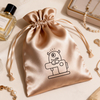 Custom Printed Silk Satin Drawstring Jewelry Dust-Proof Bag Ring Earring Gift Storage Pouch with Logo
