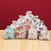 Recyclable Ready-Made Printed Cotton Linen Drawstring Storage Bags for Jewelry Gift Packaging with Customizable Logo