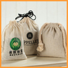 Customized Logo Printed Cotton Linen Drawstring Bags Double Drawstring Shopping Gifts Bag Canvas Cotton Bags