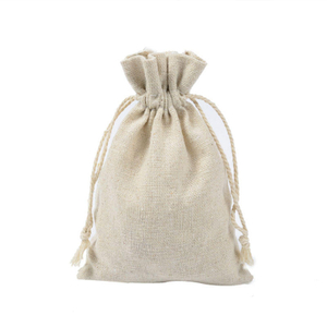 Customized Logo Printed Cotton Linen Drawstring Bags Double Drawstring Shopping Gifts Bag Canvas Cotton Bags