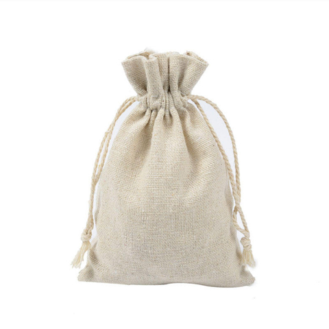 Customized Logo Printed Cotton Linen Drawstring Bags Double Drawstring Shopping Gifts Bag Canvas Cotton Bags