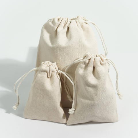 Custom Logo Eco-Friendly Organic Drawstring Dust Bag Reusable Muslin Cotton Pouch Linen Bag Gift Jewelry Packaging Wholesale