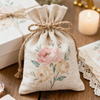 Recycle Organic Cotton Bag Small Canvas Hemp Fabric Gift Drawstring Dust Bag Jewelry Packaging Pouch Bags