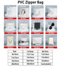 Custom Printing Logo Small Mini Frosted Pvc Ziplock Pouch White Clear Rings Jewelry Packaging Plastic Zipper Bag