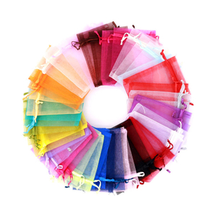 24 Colors Custom Logo Drawstring Organza Mesh Bag 7x9cm Portable Jewelry Perfume Cosmetic sachet for Mini Candy Packing Gifts