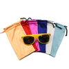 Custom Printed Microfiber Glasses Cloth Bag Fashionable Drawstring Packaging Pouch with Logo for Sunglasses and Accessories