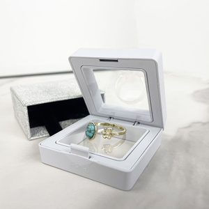 New Arrival Hot Sale Transparent Membrane Floating Frame Pe Film Display Clear case 3d Suspension Jewelry Display Box