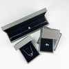 Custom Logo Gift Bracelet Necklace Jewelry Package Shape Jewelry Set Box Black Flip Top Magnetic Jewelry Box