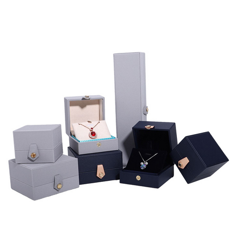 High-End White PU Leather Jewelry Box Set Custom Logo Packaging for Earrings Bracelets Necklaces Rings